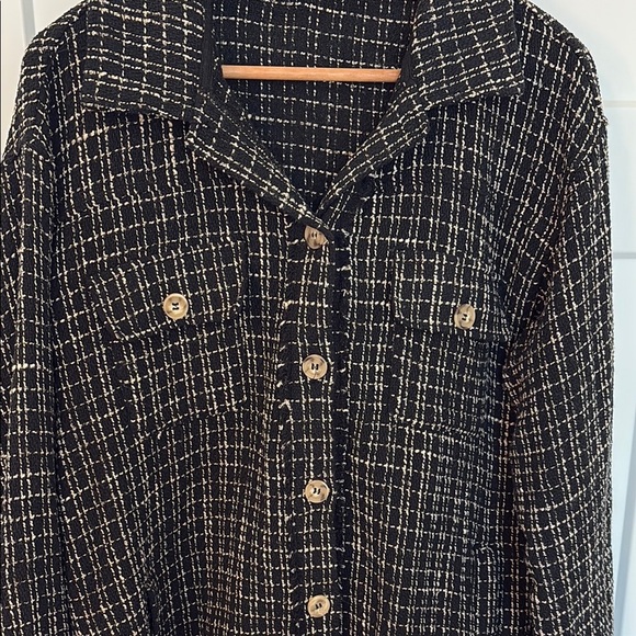 ANDTHEWHY | Black and White Women's Shacket - Picture 3 of 4